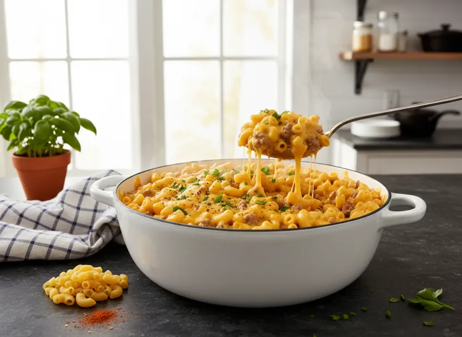 One-Pot Homemade Cheeseburger Macaroni