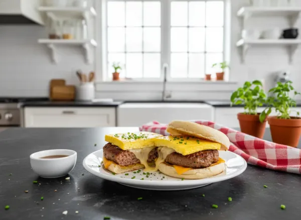 Batch-Cooked Drive-Thru Sausage & Egg Breakfast Sandwiches