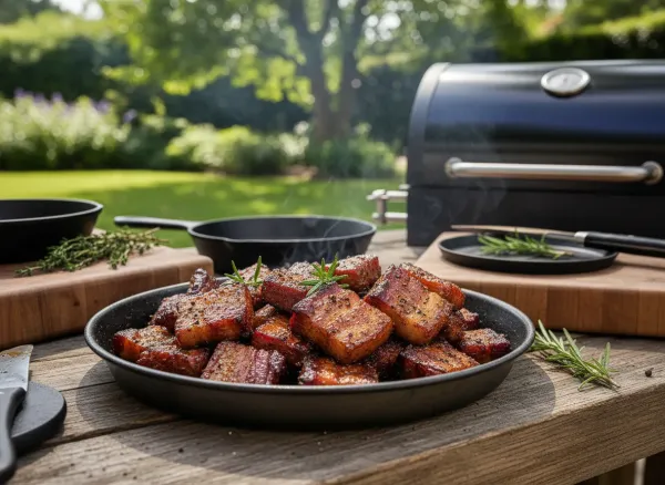 Cured and Grilled Pork Belly Bites