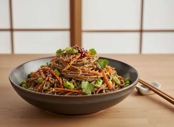 Cold Sesame Soba Noodle Meal Prep — Alternate view