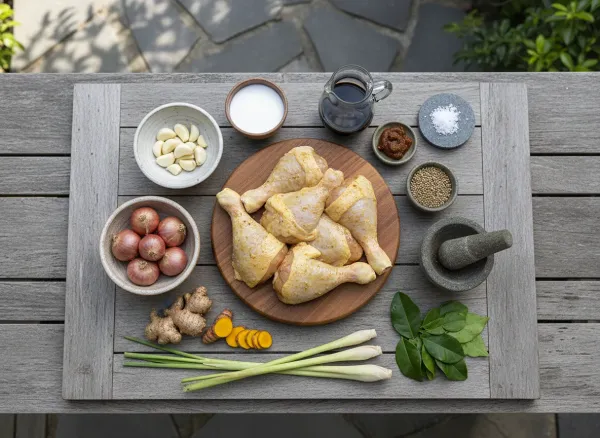 Authentic Indonesian Ayam Bakar (Grilled Chicken) — Ingredients view