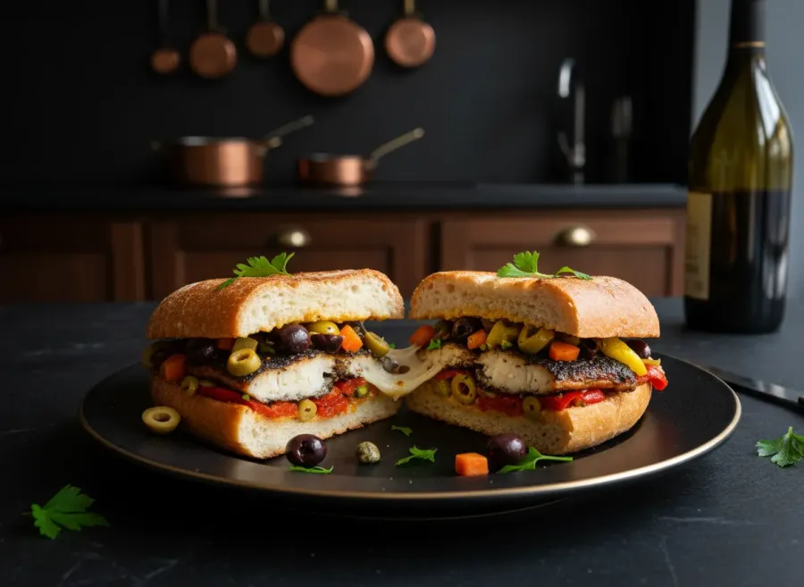 Blackened Catfish Muffuletta