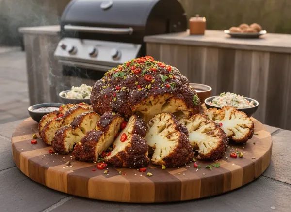 Smoked BBQ Whole Cauliflower Roast — Alternate view