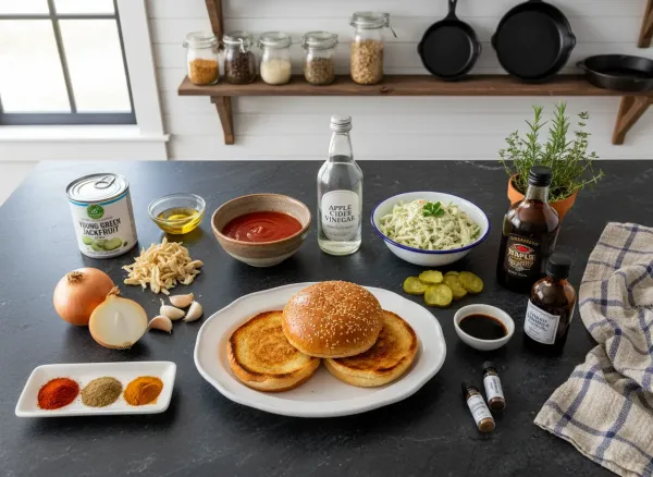 Smoky Pulled Jackfruit BBQ Sandwiches — Ingredients view