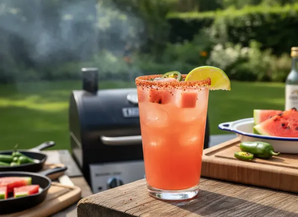 Grilled Watermelon and Jalapeño Margarita