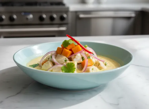 Traditional Peruvian Fish Ceviche (Ceviche de Pescado) — Alternate view