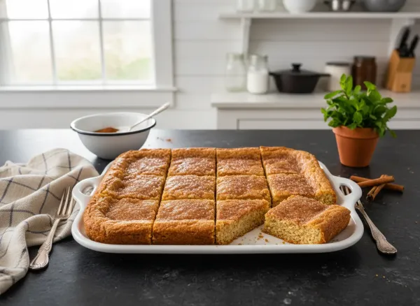 Chewy Snickerdoodle Cookie Bars — Overhead view
