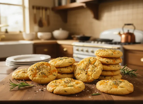 Savory Cheddar, Rosemary, and Black Pepper Shortbread