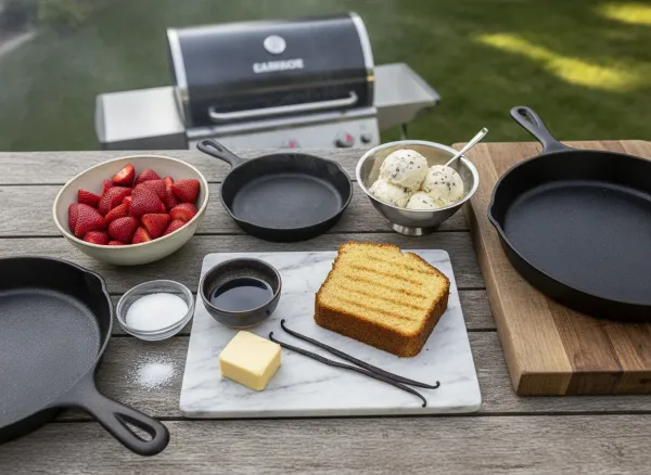 Grilled Brown Butter Pound Cake with Balsamic Strawberries — Ingredients view