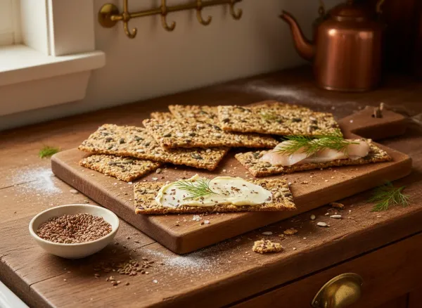 Traditional Swedish Seeded Knäckebröd — Alternate view