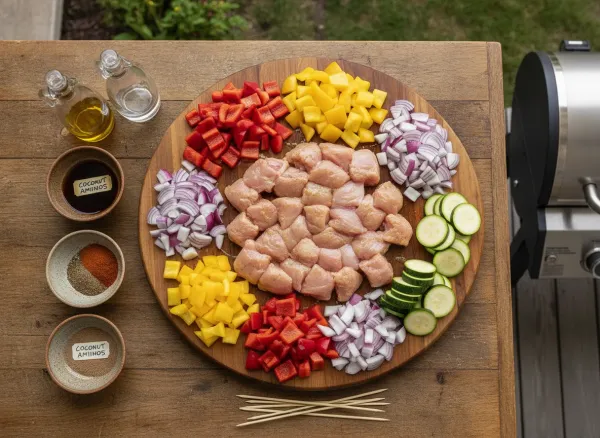 Soy-Free Grilled BBQ Chicken Skewers — Ingredients view