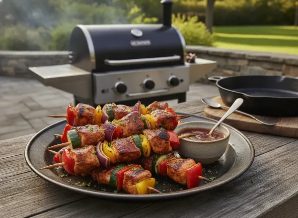 Soy-Free Grilled BBQ Chicken Skewers — Alternate view