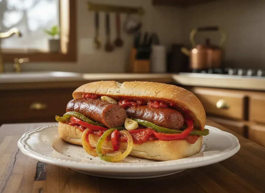 Italian Sausage and Peppers Hero