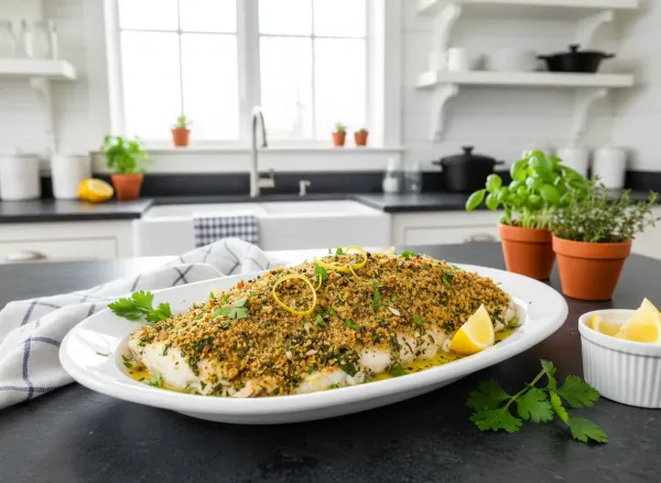 Herb-Crusted Baked White Fish