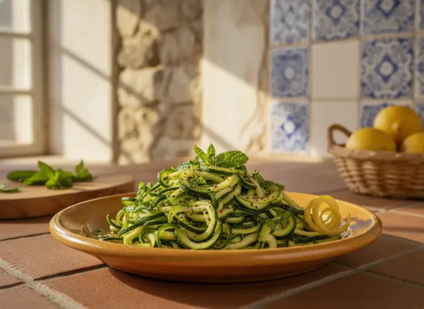 Sautéed Zucchini Ribbons with Fresh Mint — Alternate view