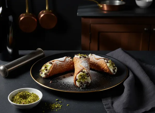 Classic Sicilian Cannoli — Overhead view