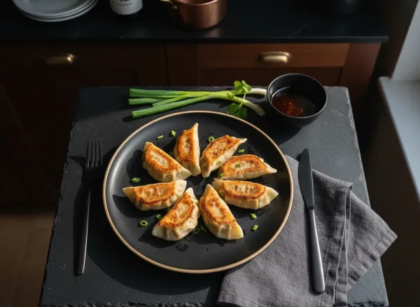 Classic Pork Potstickers — Overhead view