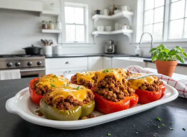 Low-Carb Sloppy Joe Stuffed Peppers