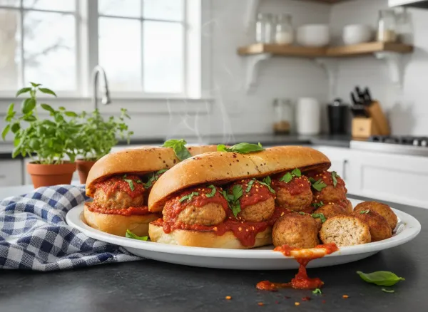 Low-Sodium Turkey Meatball Subs with Fresh Herb Marinara
