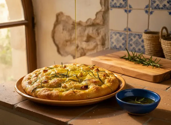 No-Knead Garlic and Herb Focaccia
