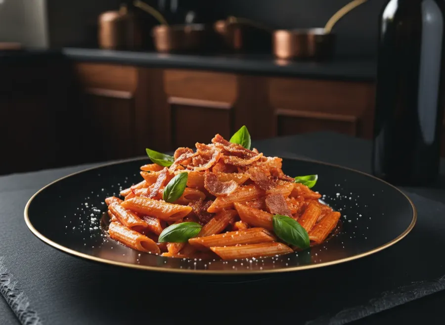 Penne Alla Vodka with Crispy Pancetta