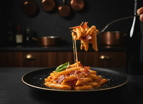 Penne Alla Vodka with Crispy Pancetta — Alternate view