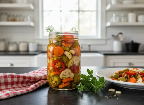 Homemade Chicago-Style Spicy Giardiniera — Alternate view