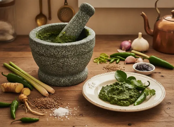 Authentic Thai Green Curry Paste (Kreung Gaeng Keo Wahn) — Alternate view