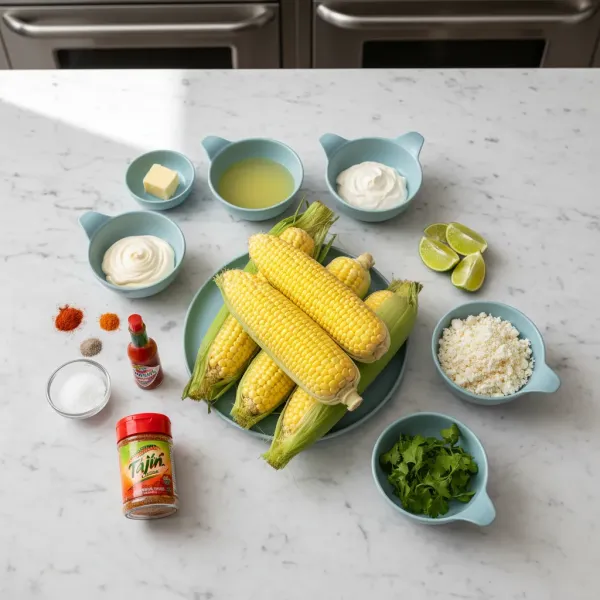 Spicy Mexican Elote (Street Corn) — Ingredients view