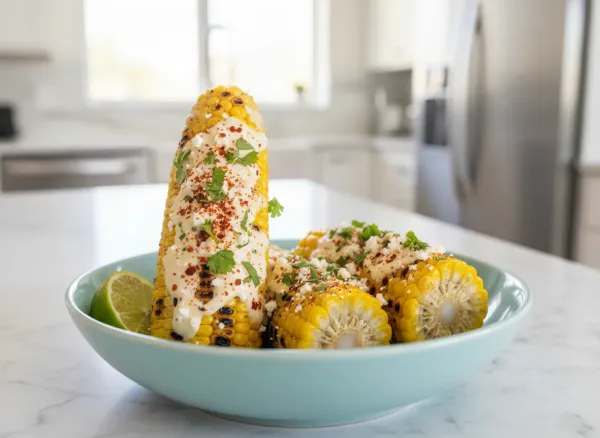 Spicy Mexican Elote (Street Corn) — Alternate view