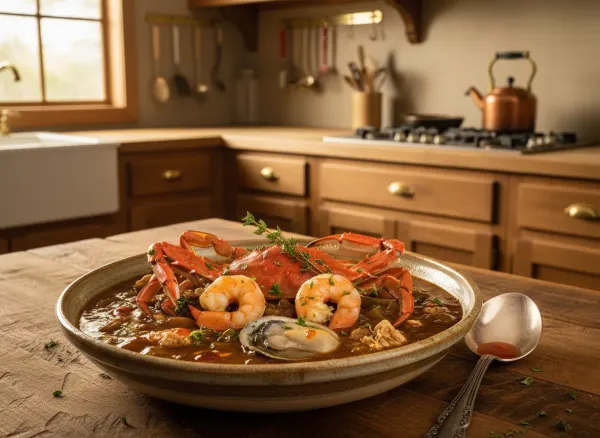 Authentic Louisiana Seafood Gumbo — Alternate view