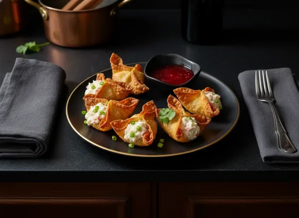 Classic Homemade Crab Rangoon — Overhead view