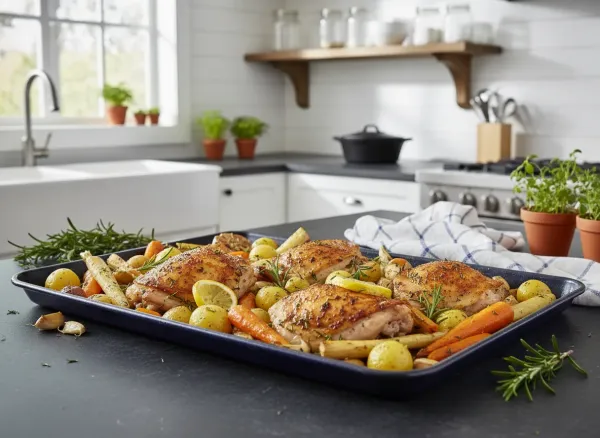 Lemon Herb Sheet Pan Chicken and Root Vegetables