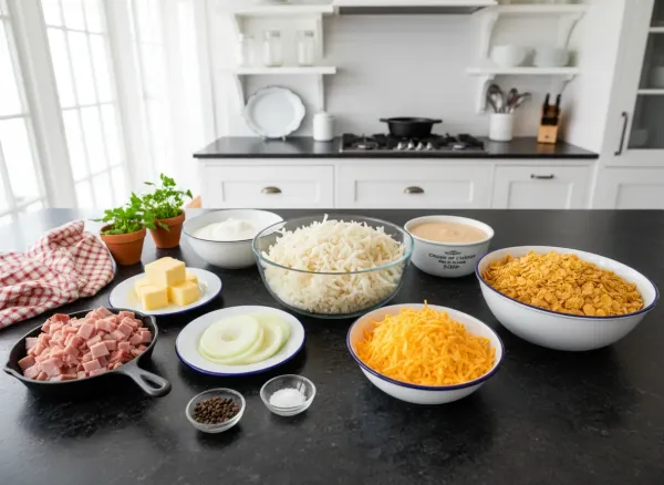 Cheesy Funeral Potatoes — Ingredients view