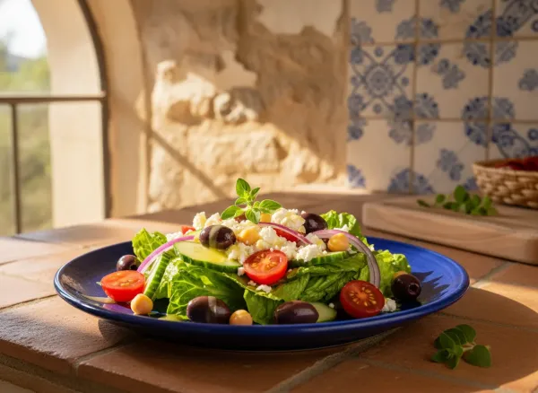 Make-Ahead Mason Jar Greek Salad with Chickpeas — Alternate view