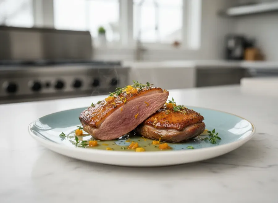 Sous Vide Duck Breast with Orange-Ginger Glaze