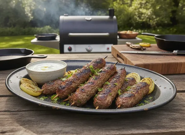 Grilled Lamb Kofta Skewers — Alternate view