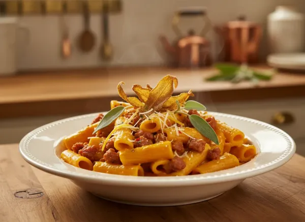 Brown Butter Sage and Sausage Pumpkin Pasta