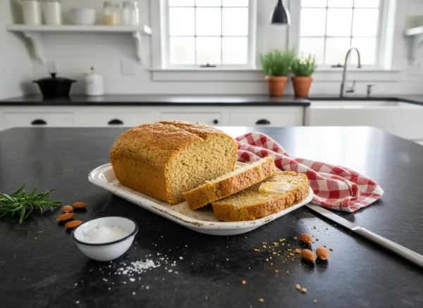 Keto Almond Flax Sandwich Bread — Overhead view