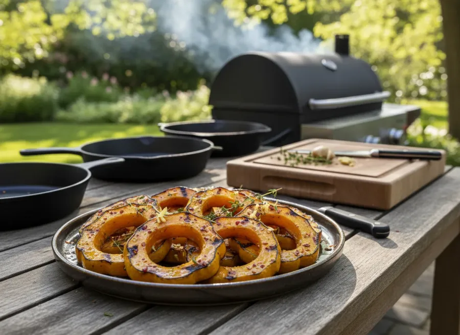 Maple-Ginger Grilled Squash Rings