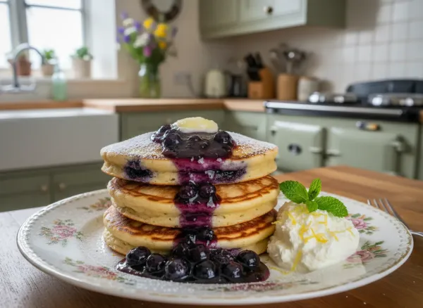 Blueberry Ricotta Lemon Pancakes
