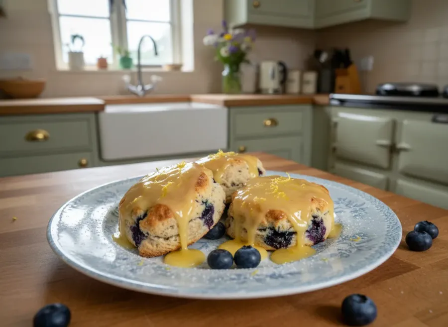 Vegan Lemon Blueberry Drop Scones