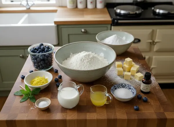 Vegan Lemon Blueberry Drop Scones — Ingredients view