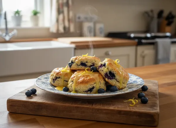 Vegan Lemon Blueberry Drop Scones — Alternate view