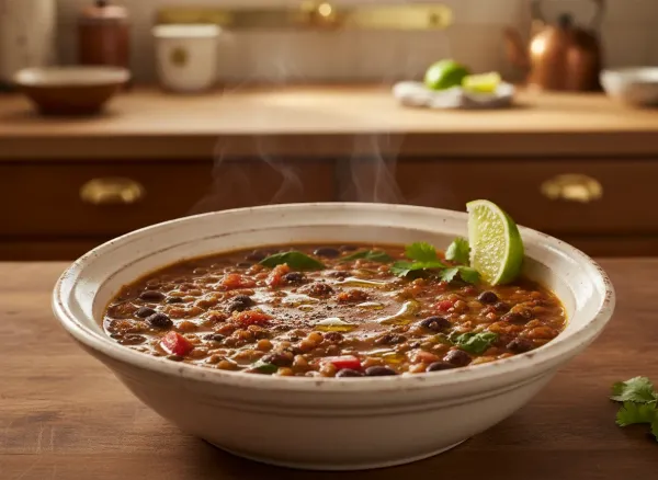 Cumin-Garlic Lentil and Black Bean Stew