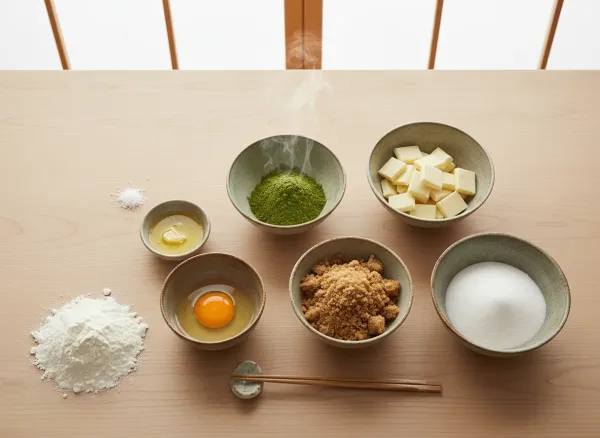Chewy Matcha White Chocolate Cookies — Ingredients view